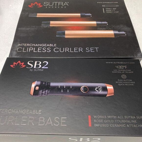 SB2 by SUTRA Interchangeable 3 in 1 Styling Base, Clipless Curler Set & Jumbo Tr - Picture 2 of 6